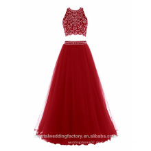 Abend Hochzeitskleid Vestido De Novia 2017 Real Perlen Kristall Red Prom Kleider MP2171